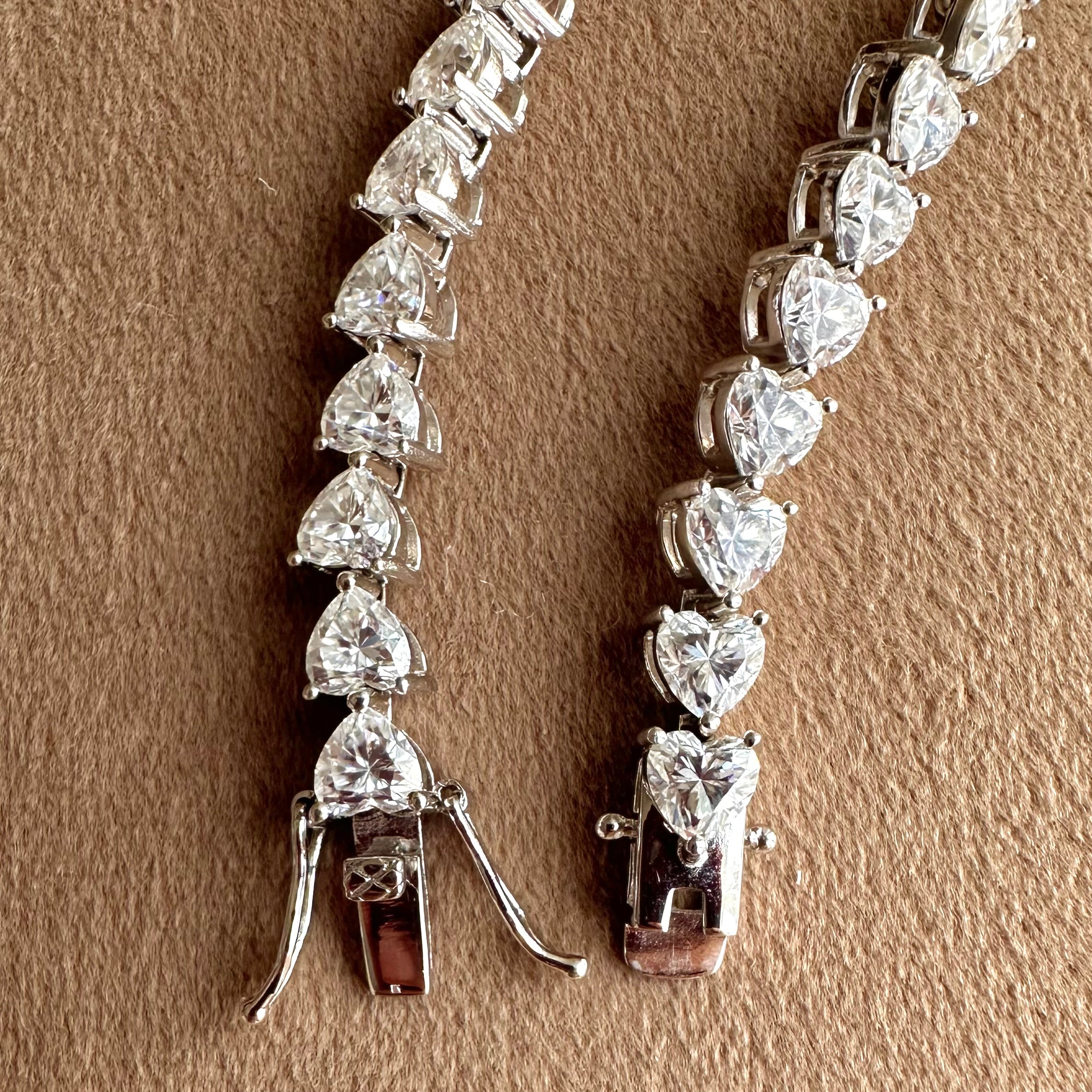 Heart Moissanite Tennis Bracelet | 925 Silver