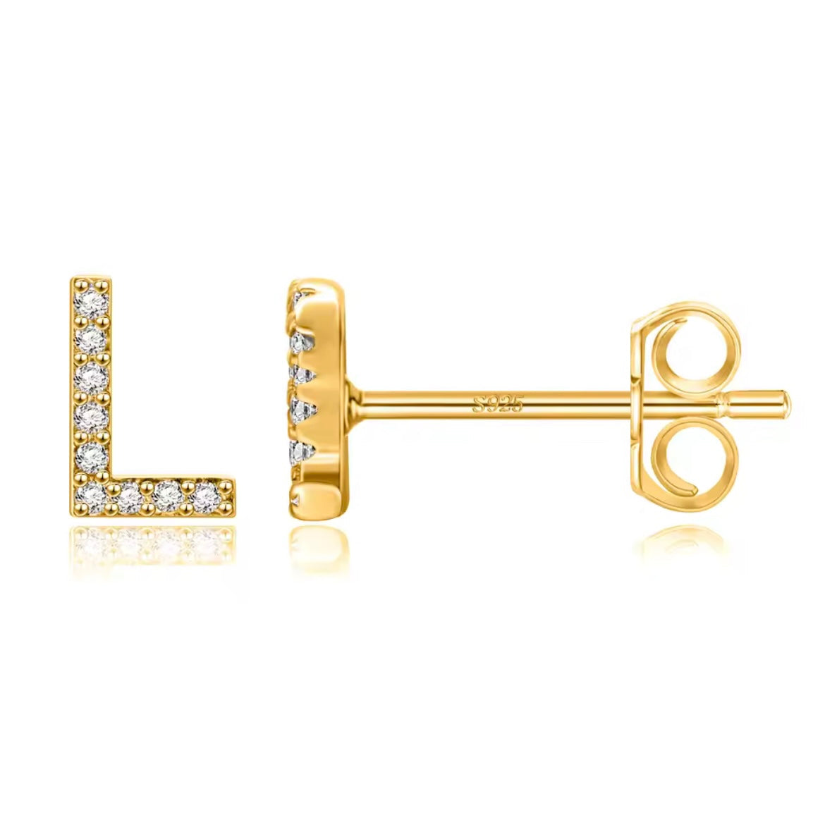 Vermeil Letter Stud Earrings