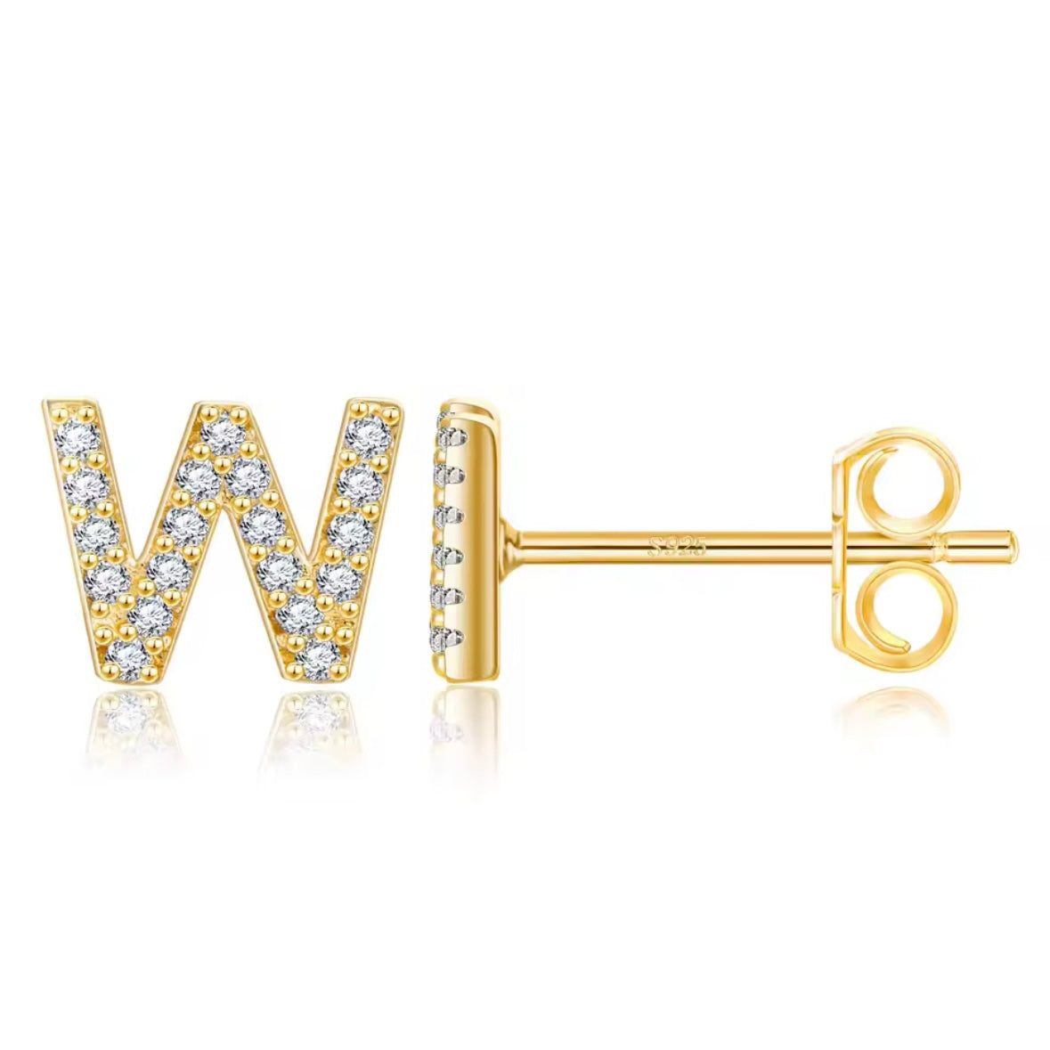 Vermeil Letter Stud Earrings