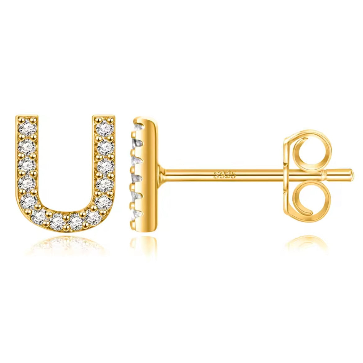 Vermeil Letter Stud Earrings