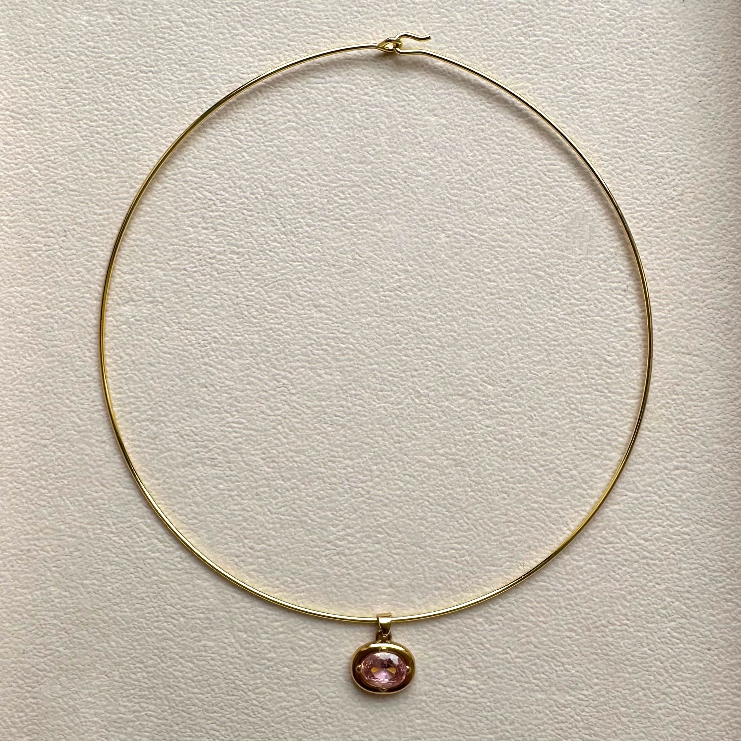 Oval Birthstone Collar Necklace