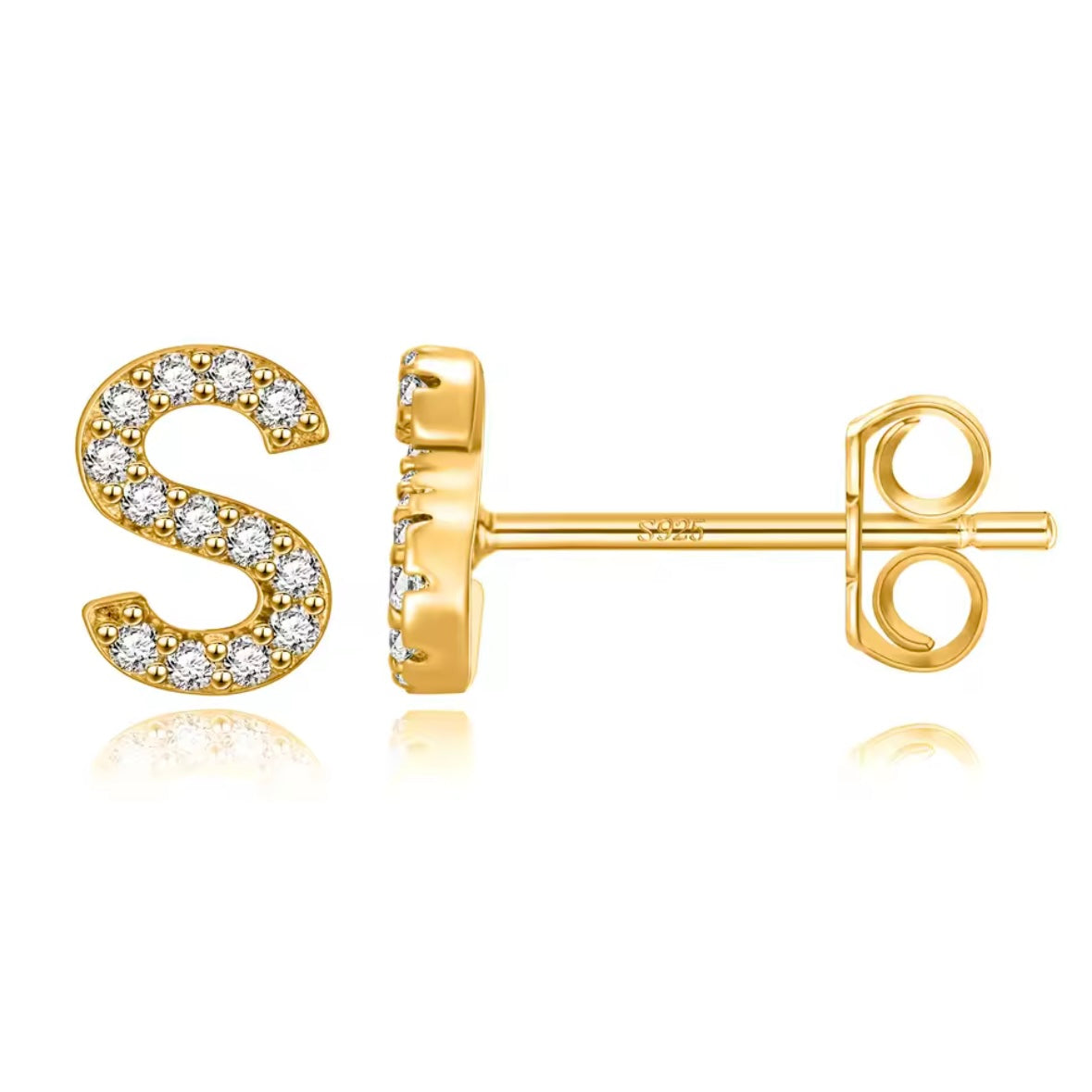 Vermeil Letter Stud Earrings