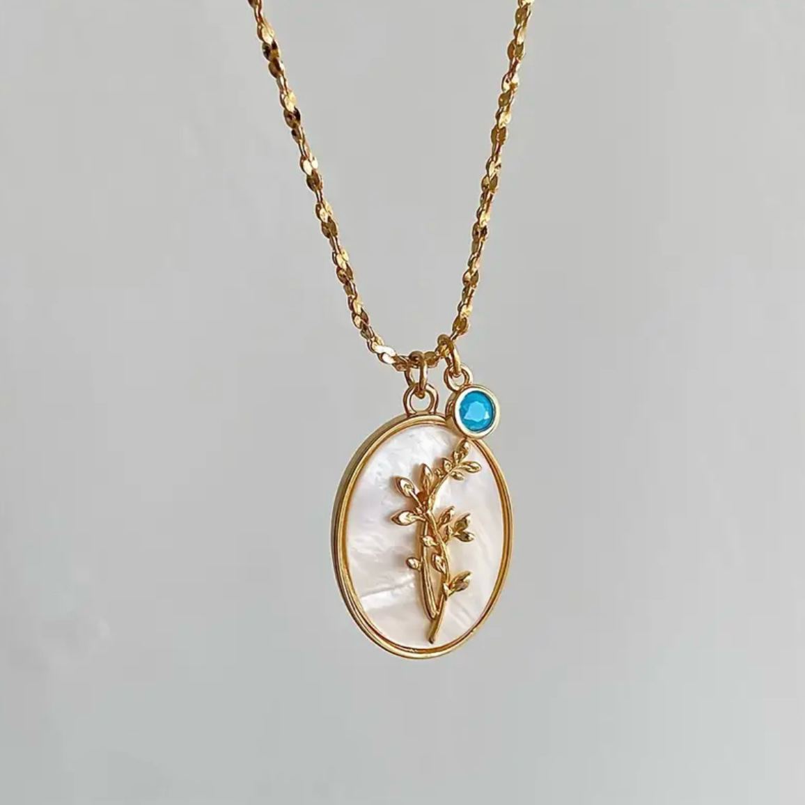 Birth Floral Pearl Necklace