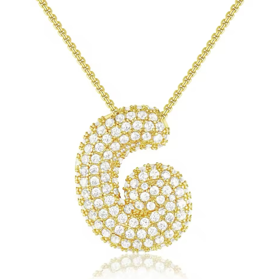 Pavé Bubble Letter Necklace