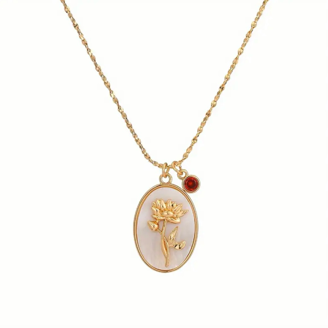 Birth Floral Pearl Necklace