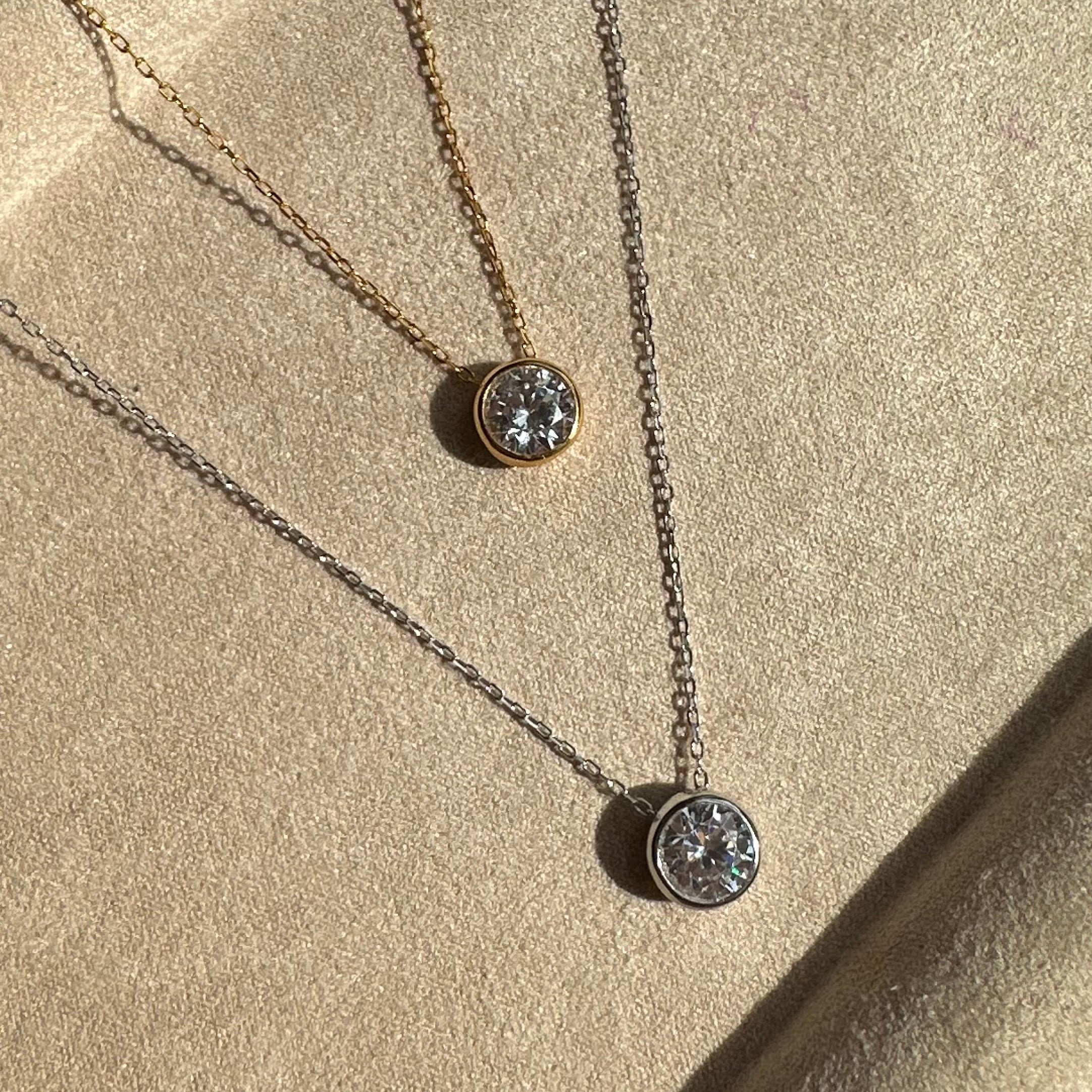 Bezel Round Pendant Necklace