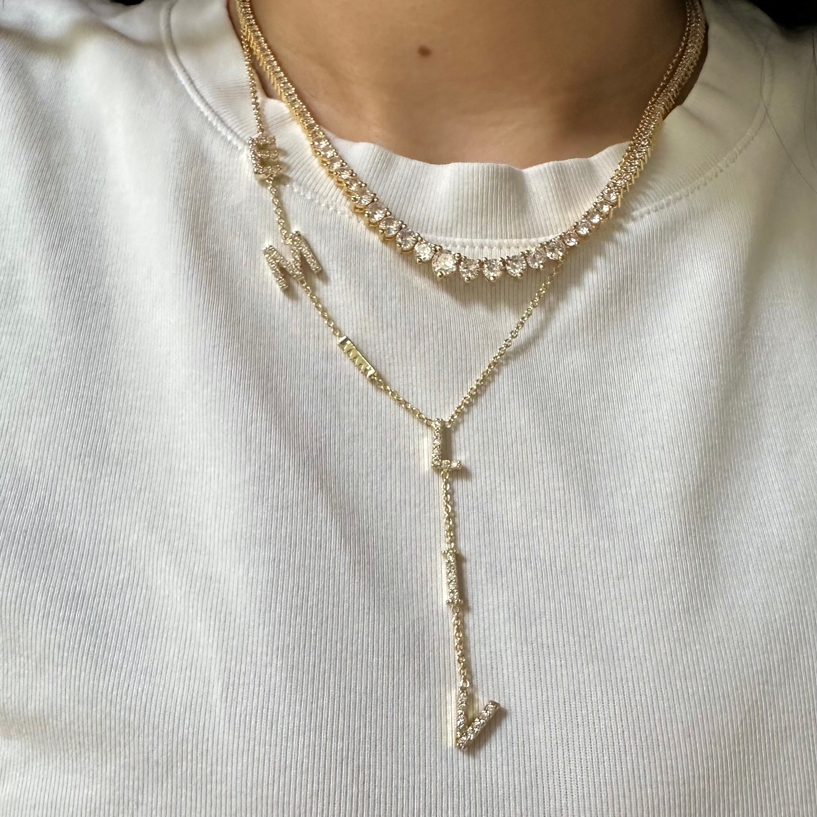 Custom Lariat Letter Necklace