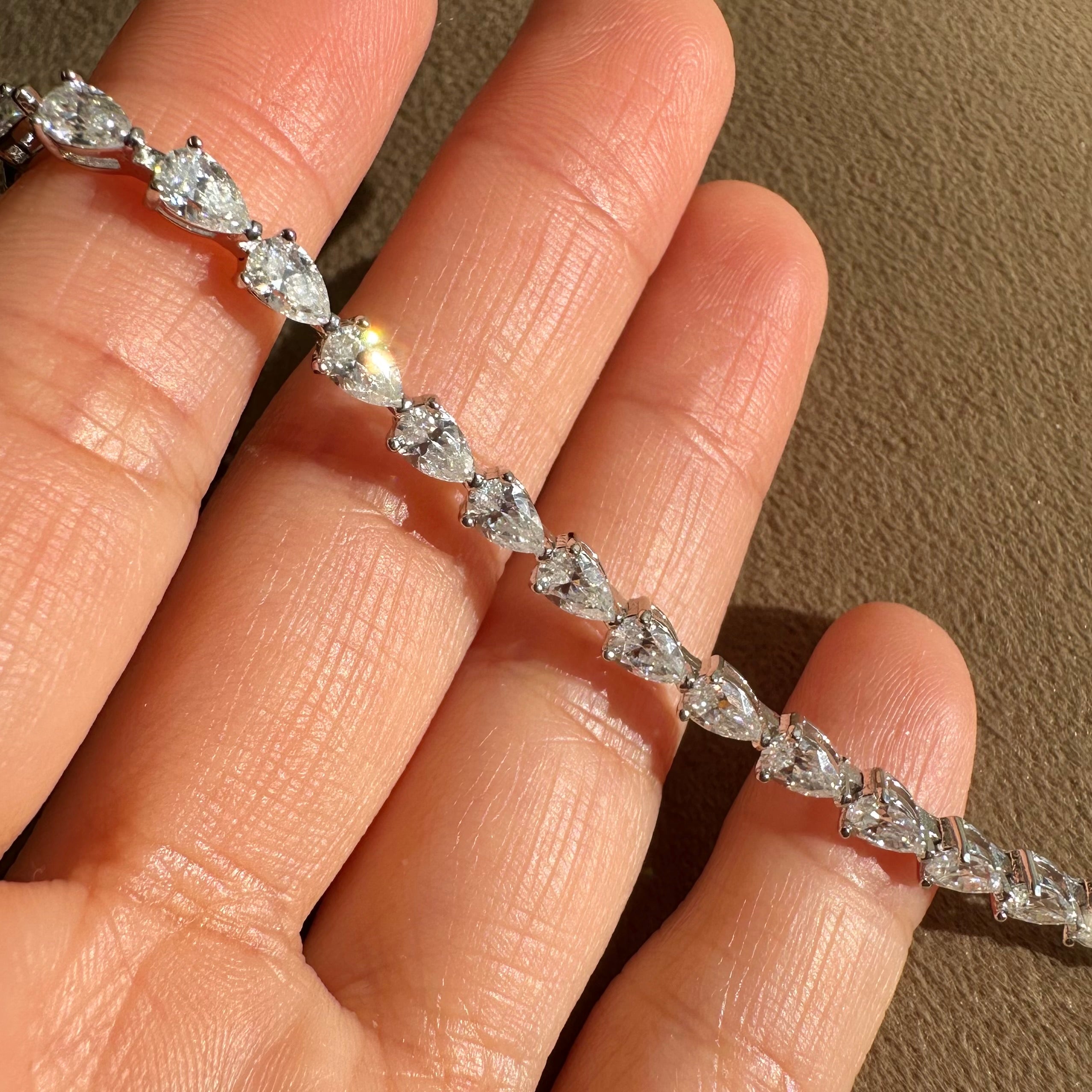 PEAR MOISSANITE TENNIS BRACELET | 925 SILVER