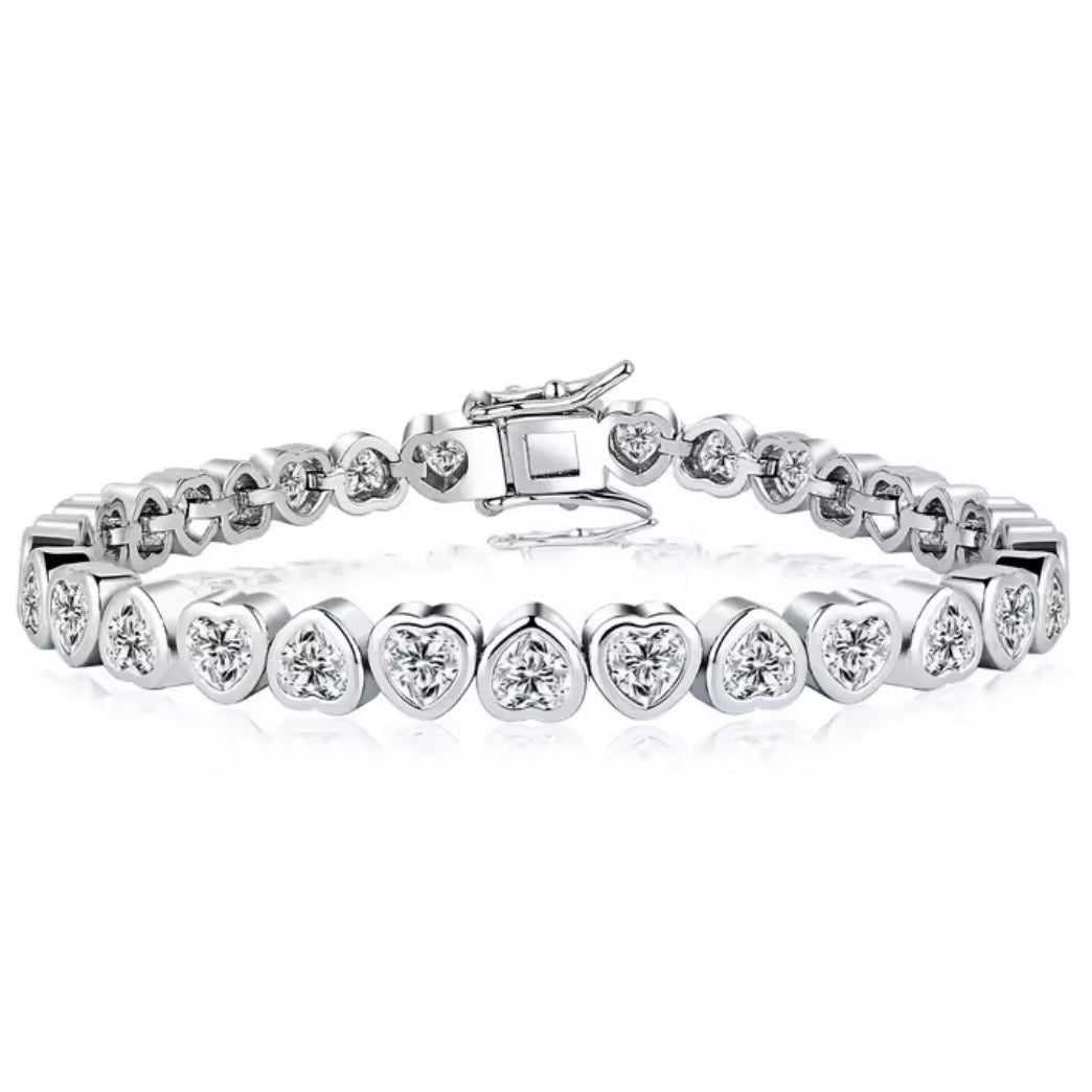 Heart Bezel Tennis Bracelet