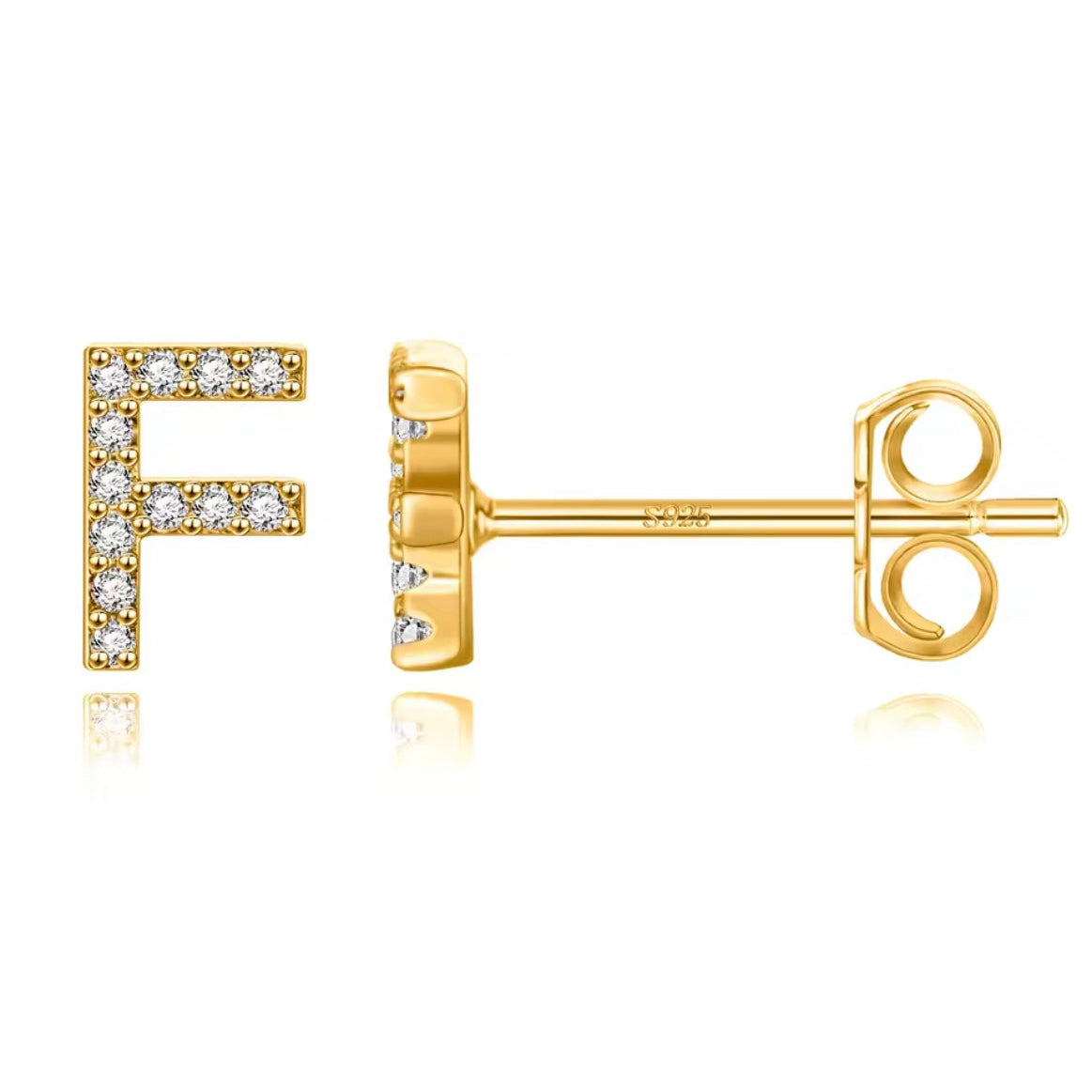 Vermeil Letter Stud Earrings
