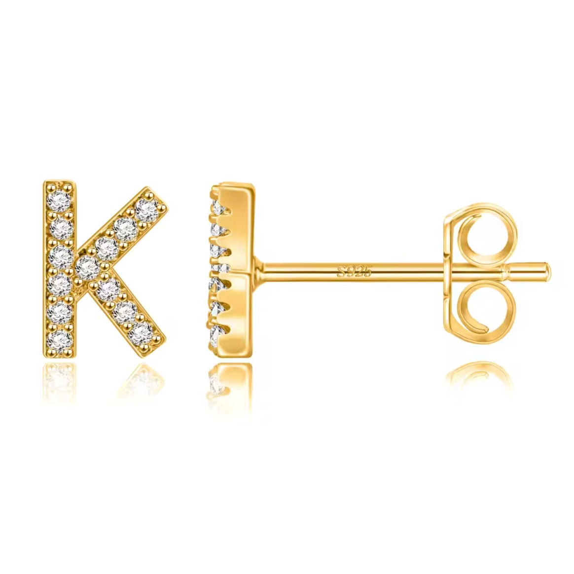Vermeil Letter Stud Earrings