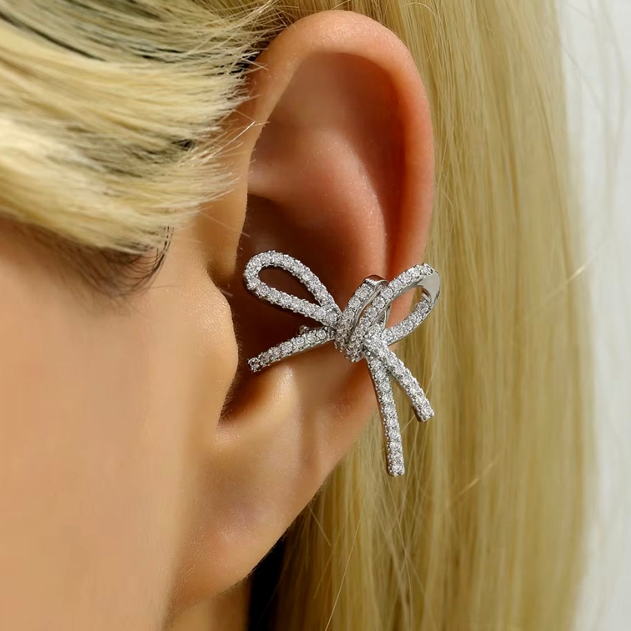 Ribbon bow Ear Cuff