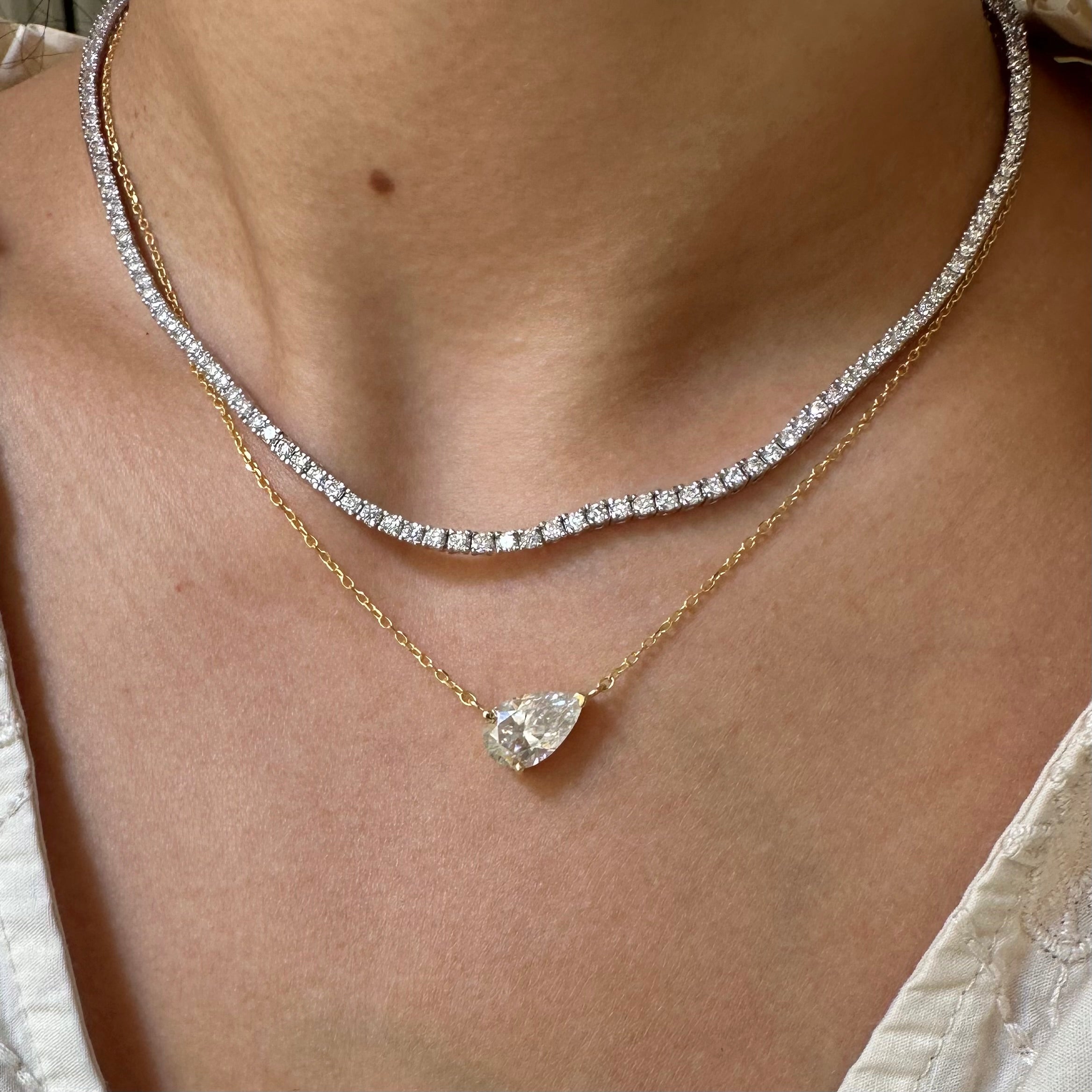 2MM MOISSANITE TENNIS NECKLACE | 925 SILVER