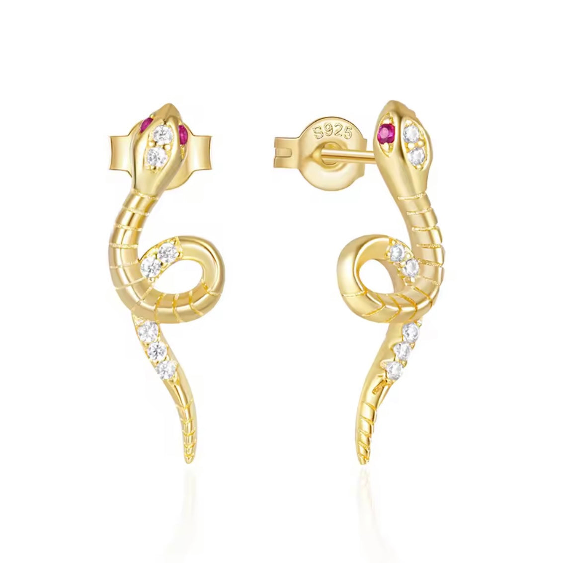 Mini snake drop earrings