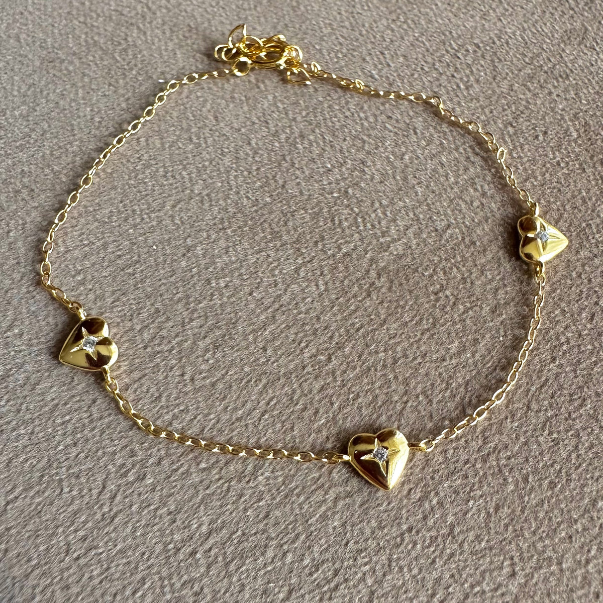 Tiny Trio Heart Bracelet