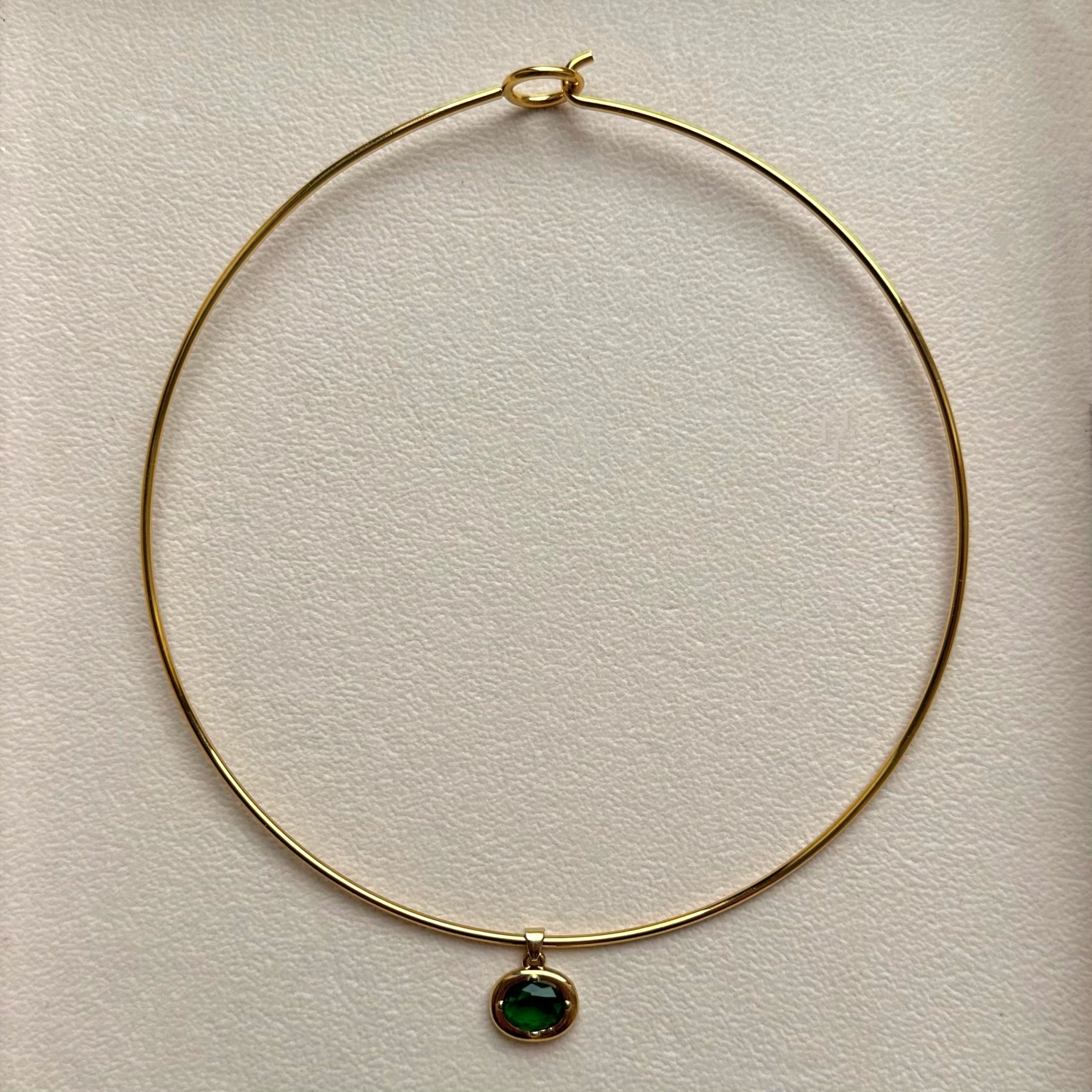 Oval Birthstone Collar Necklace