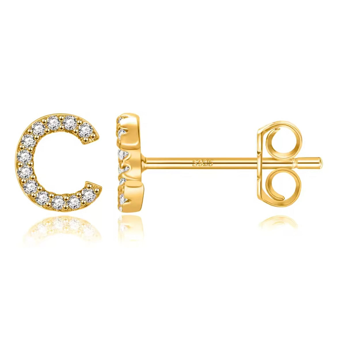 Vermeil Letter Stud Earrings