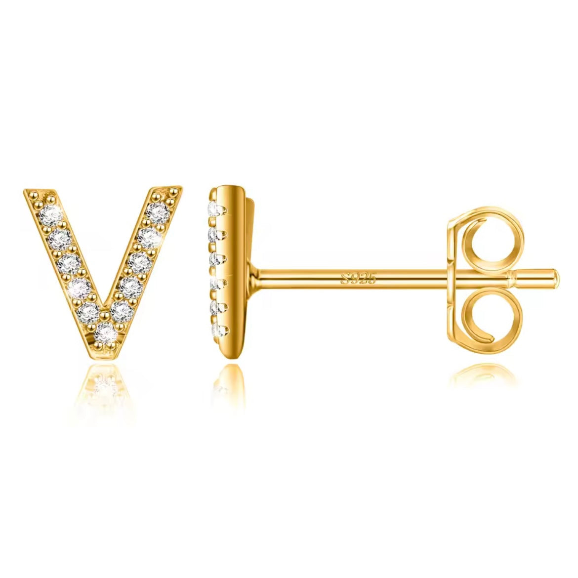 Vermeil Letter Stud Earrings