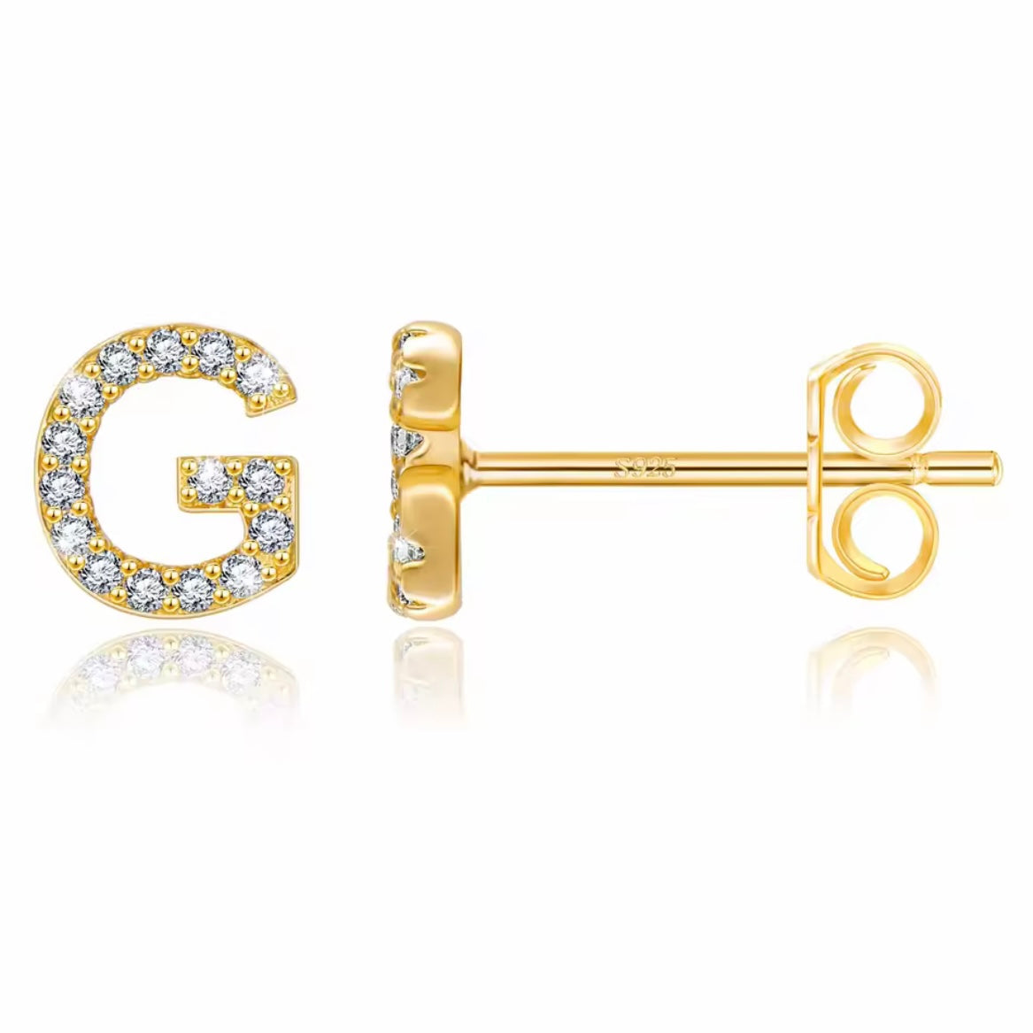 Vermeil Letter Stud Earrings