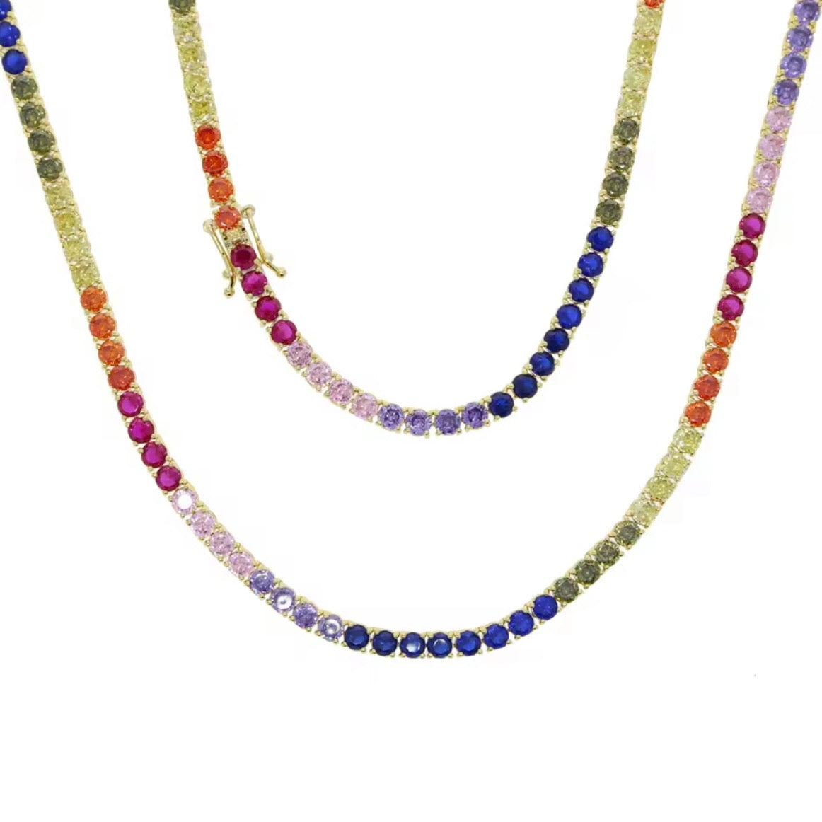 Multicolor Tennis Necklace