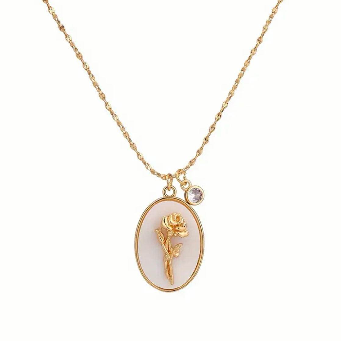 Birth Floral Pearl Necklace