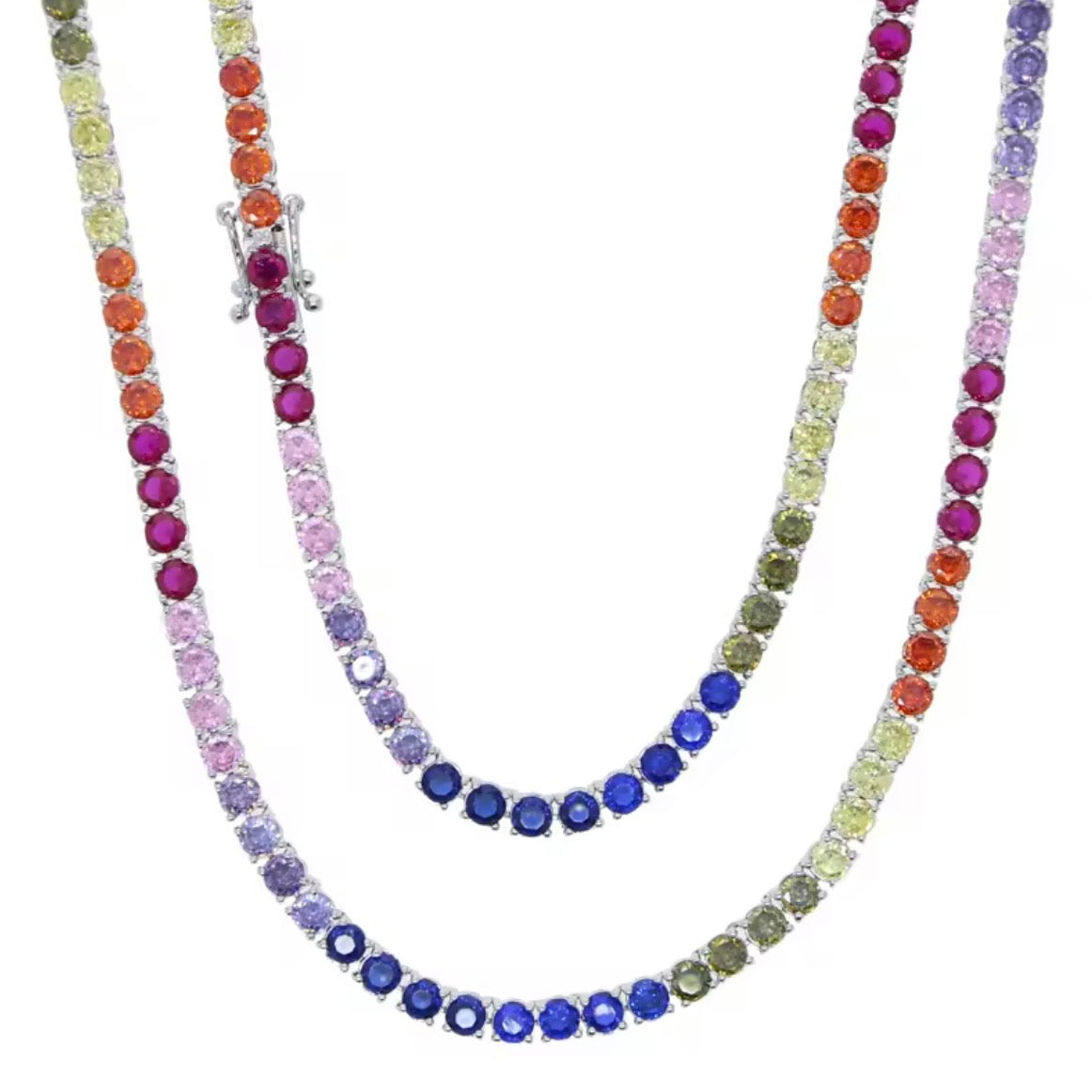 Multicolor Tennis Necklace