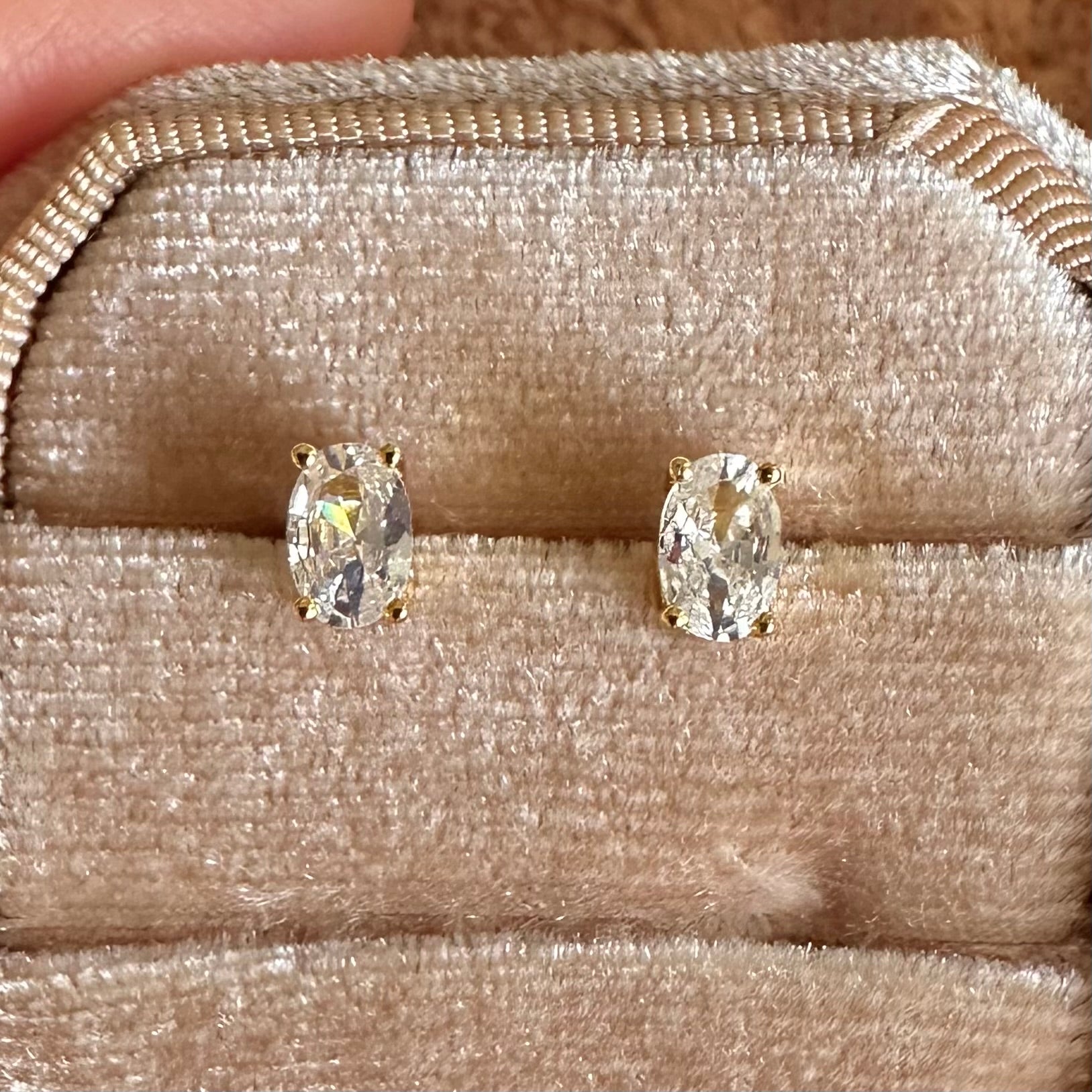 Oval Cut Stud Earring