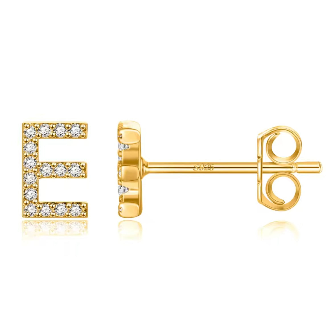 Vermeil Letter Stud Earrings