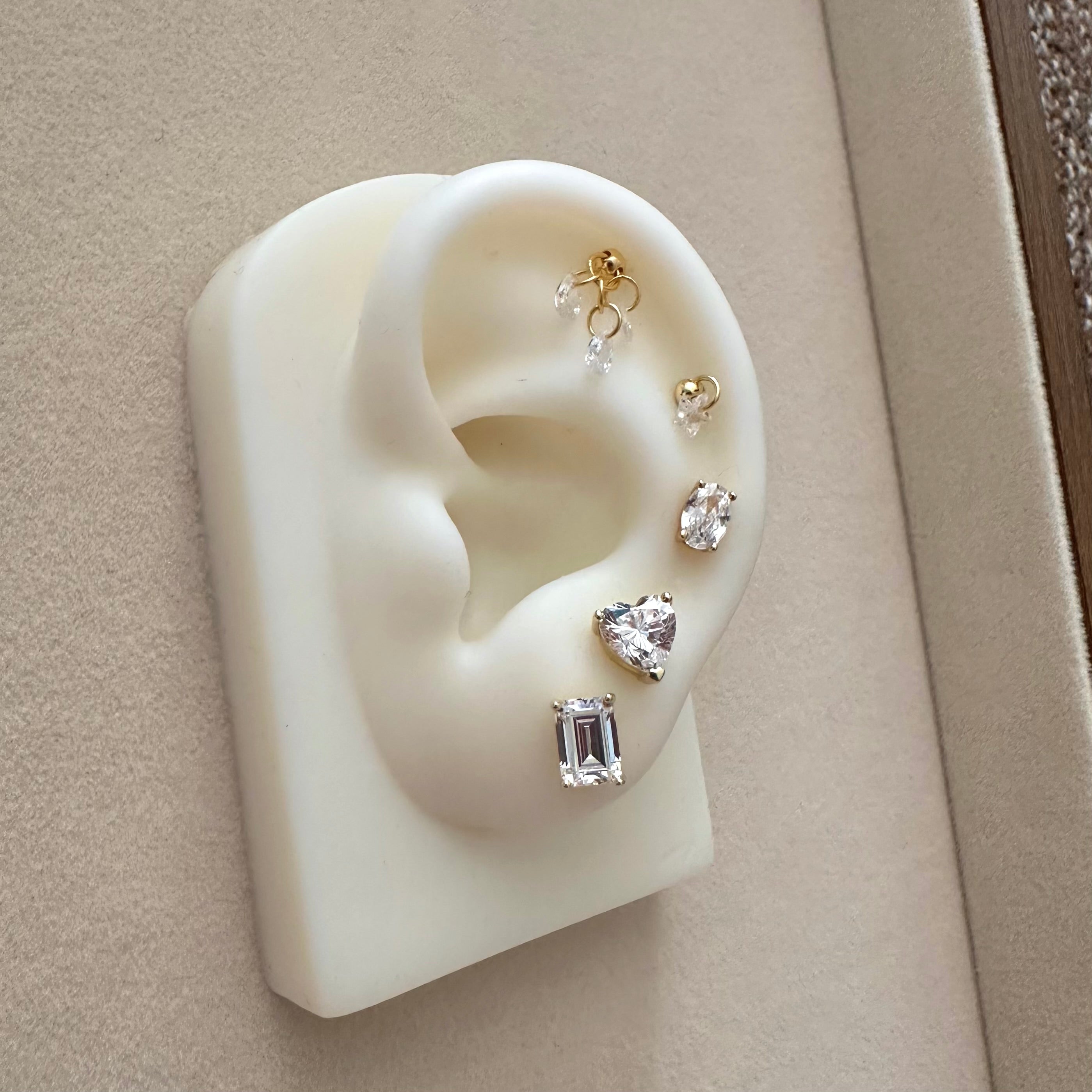 Emerald Cut Stud Earrings