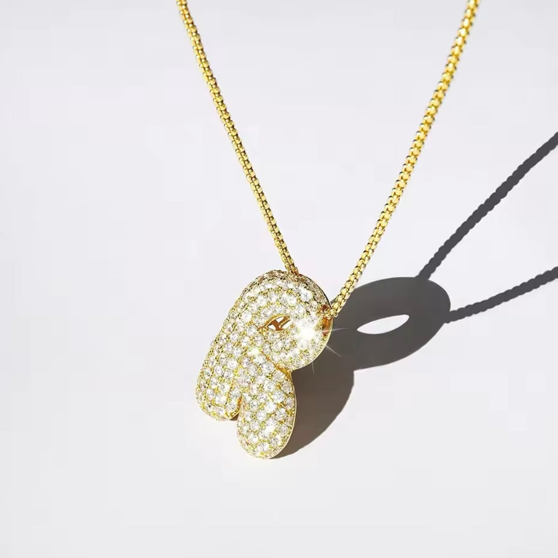 Pavé Bubble Letter Necklace