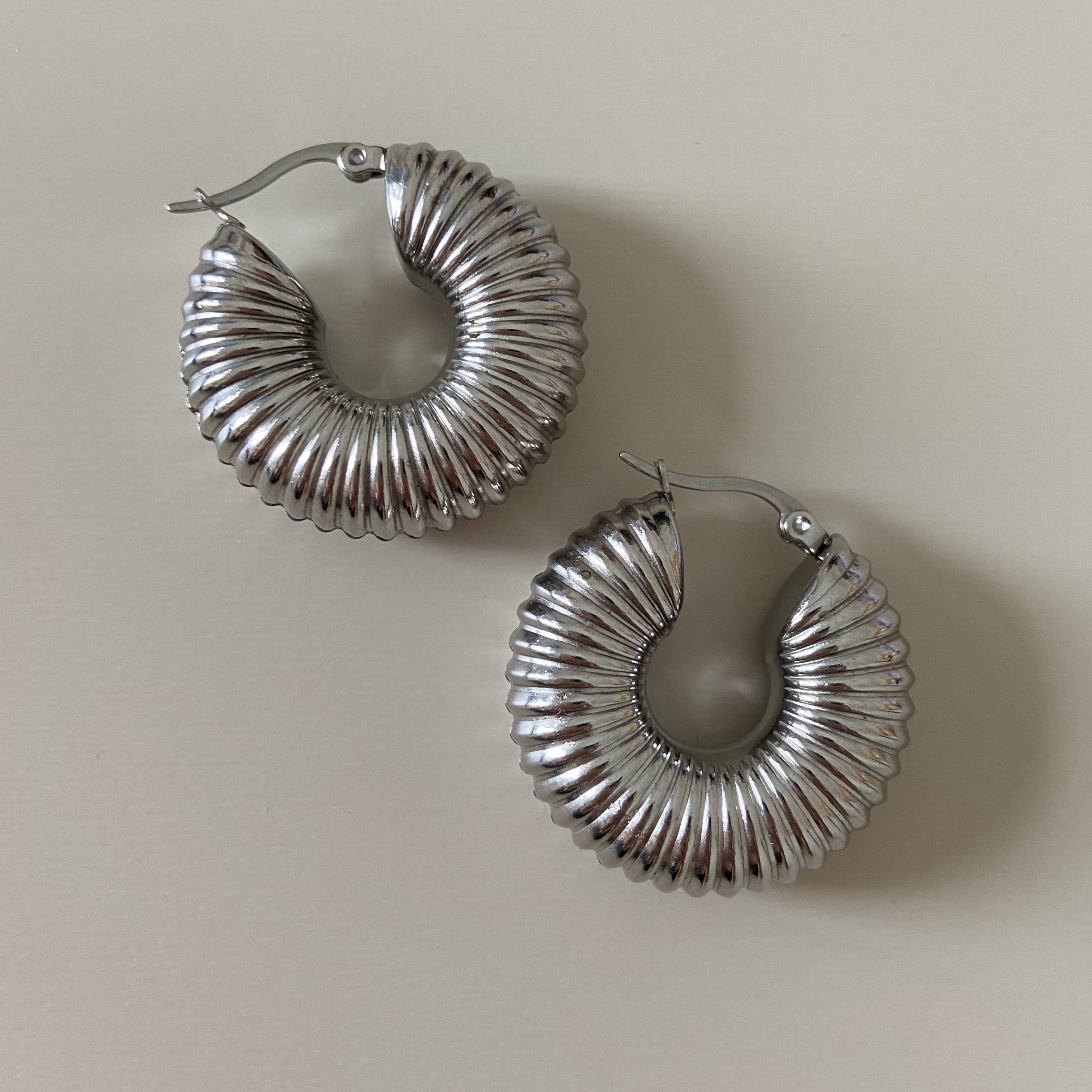 Silver chunky hoops SAMPLE SALE