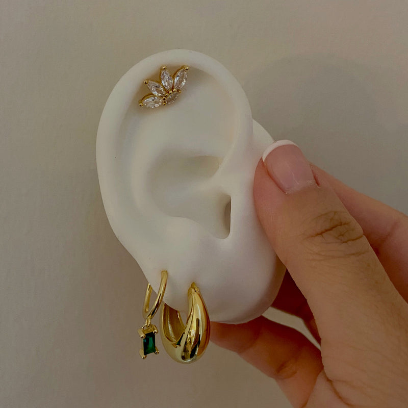 Marquise zirconia earrings (VERMEIL)