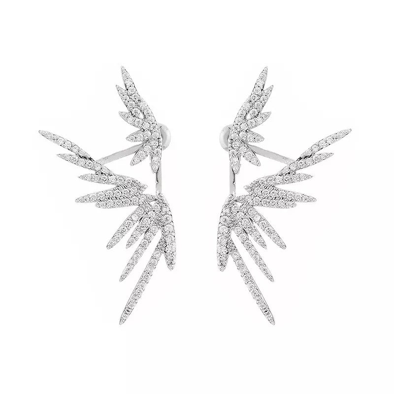 CZ winged earrings