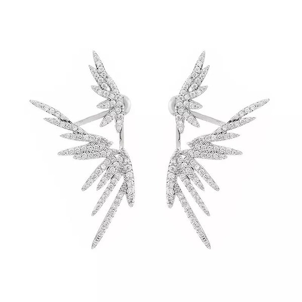 CZ winged earrings