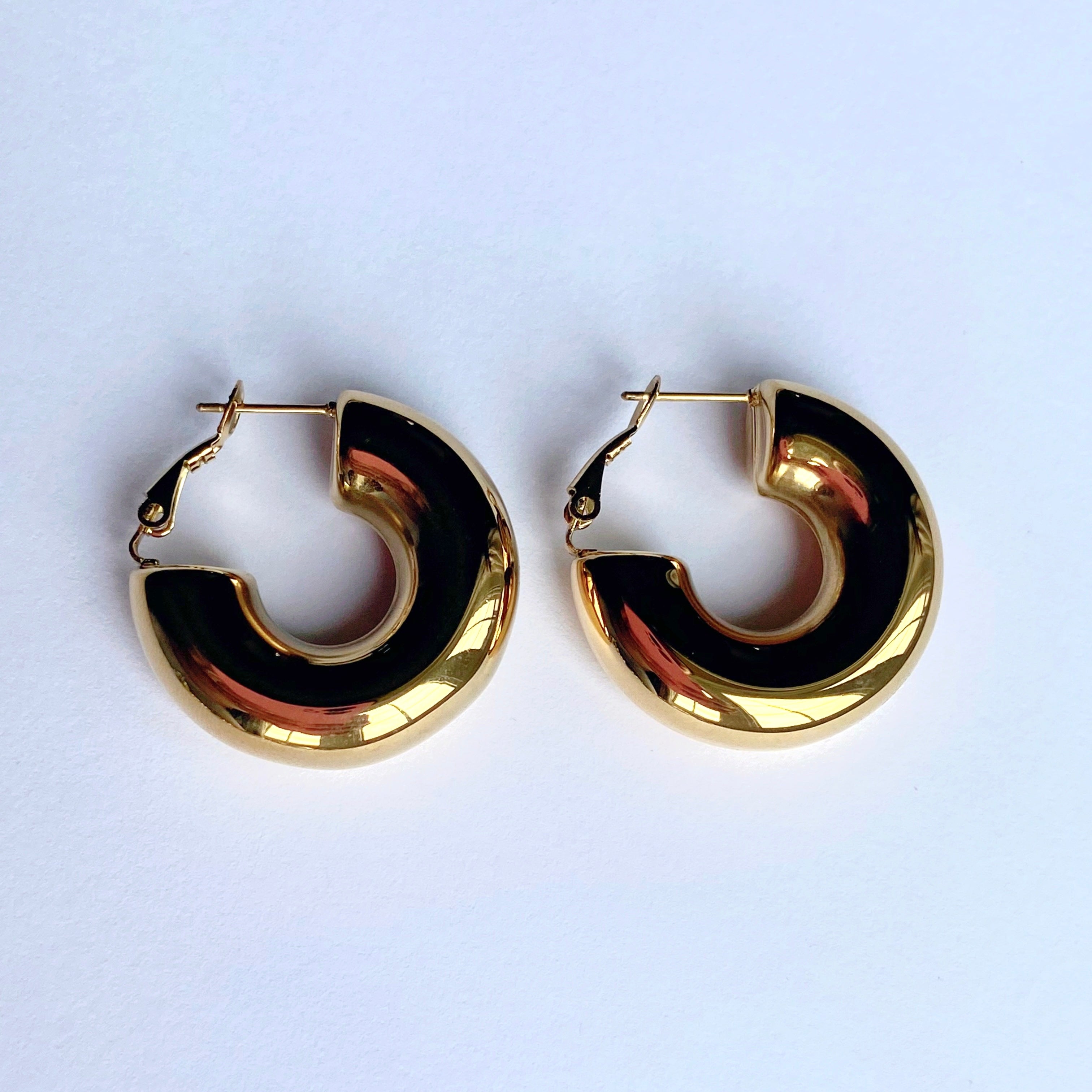 Chunky gold hoops