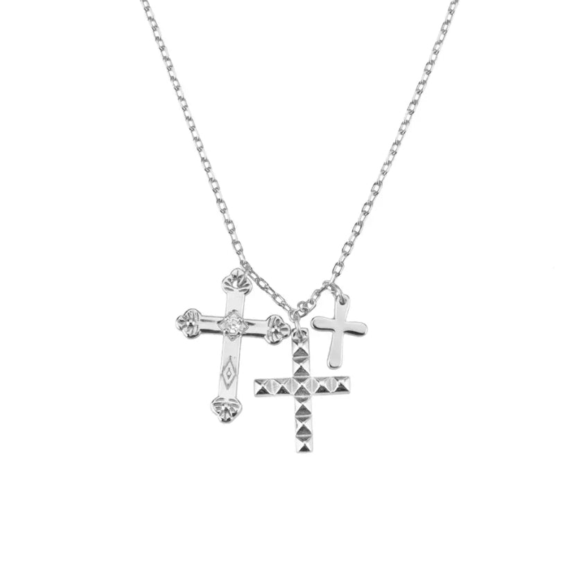 Trio Cross Necklace