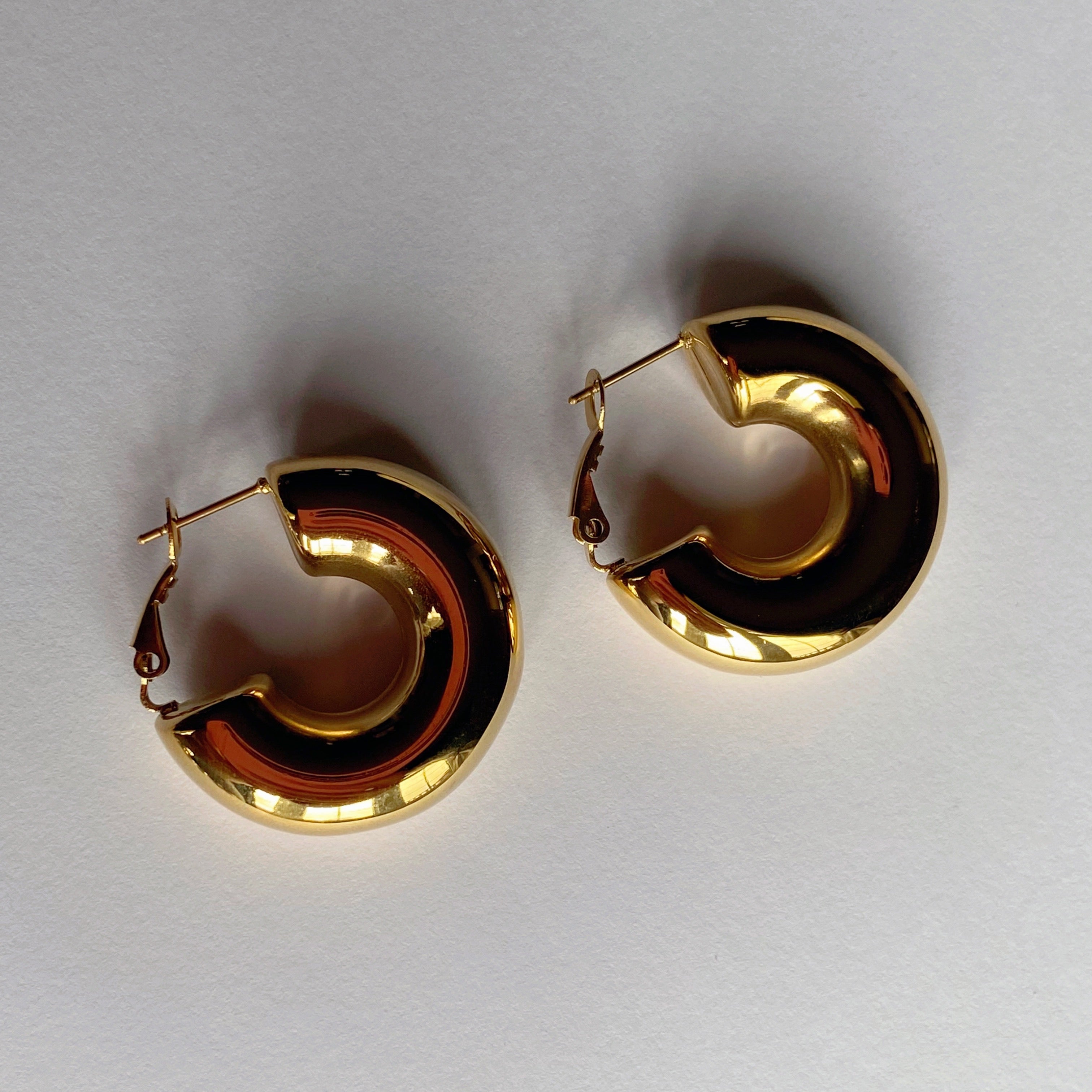 Chunky gold hoops