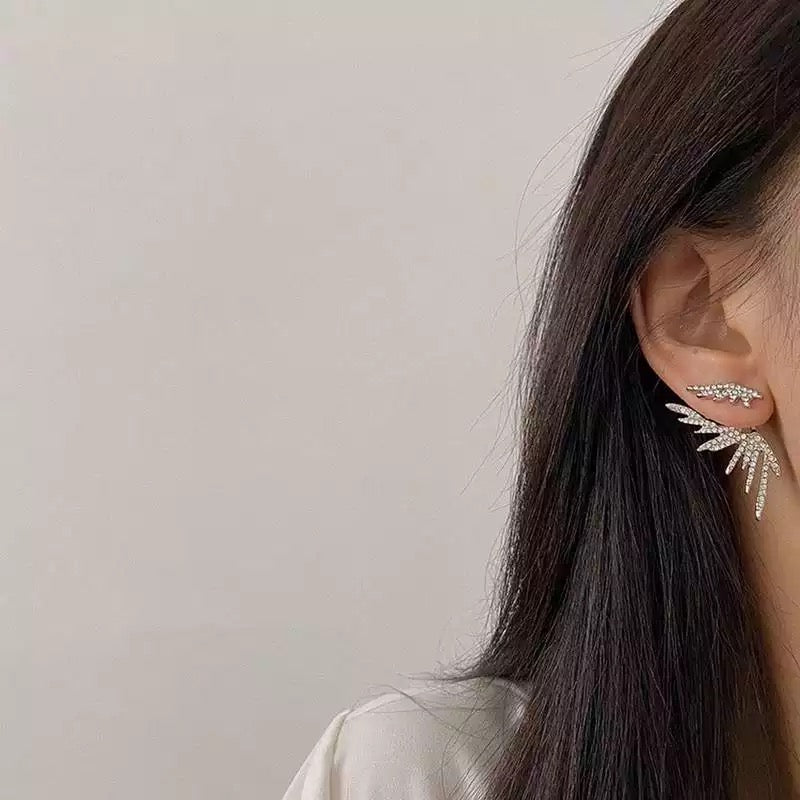 CZ winged earrings