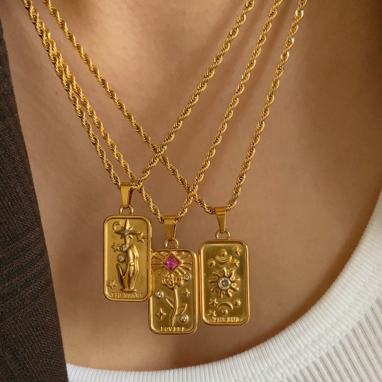 Tarot charm necklace