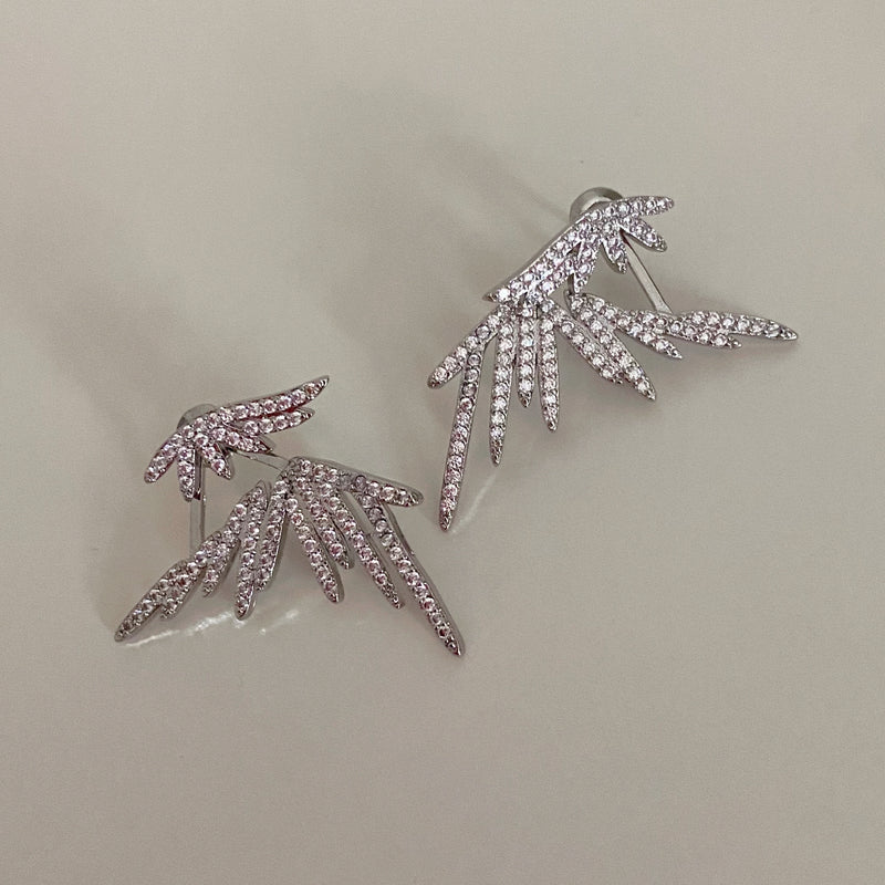 CZ winged earrings