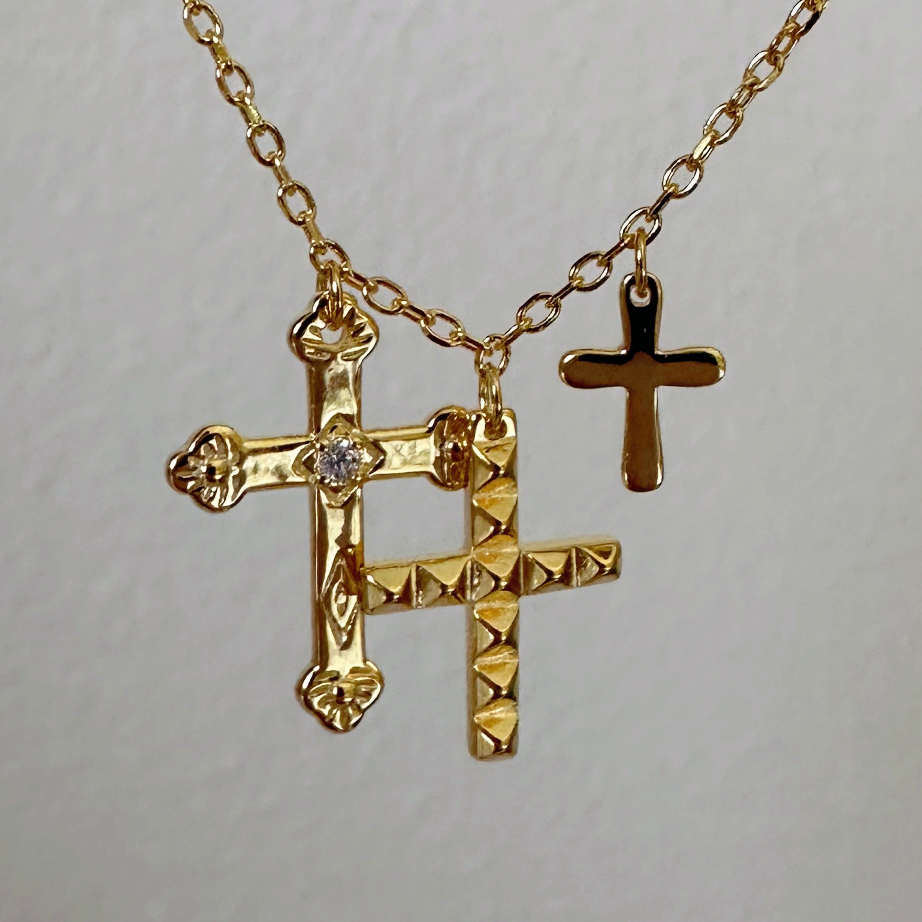 Trio Cross Necklace